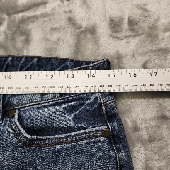 Chaps Denim Jeans Women 4 Blue Madden Straight Leg Mid Rise Stretch Denim Casual - Picture 9 of 13